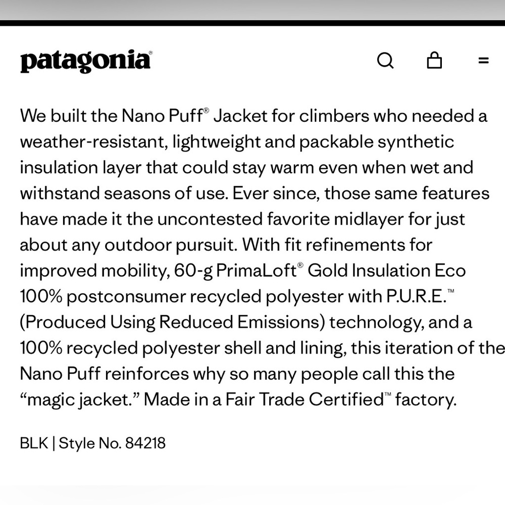 Patagonia Women's Black Nano Puff Jacket - Picture 12 of 12